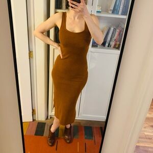 H&M Ribbed Dress, Size S, Burnt Orange